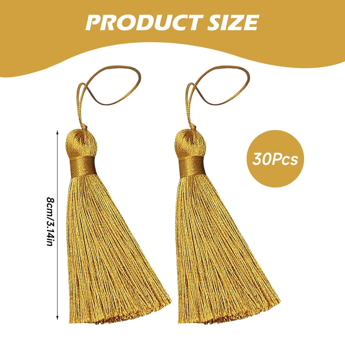 30 nappe dorate, mini nappine in seta, fatte a mano, piccole nappe per segnalibri, ciondoli, gioielli, fai da te, accessori per il fai da te, accessori per la decorazione di abiti