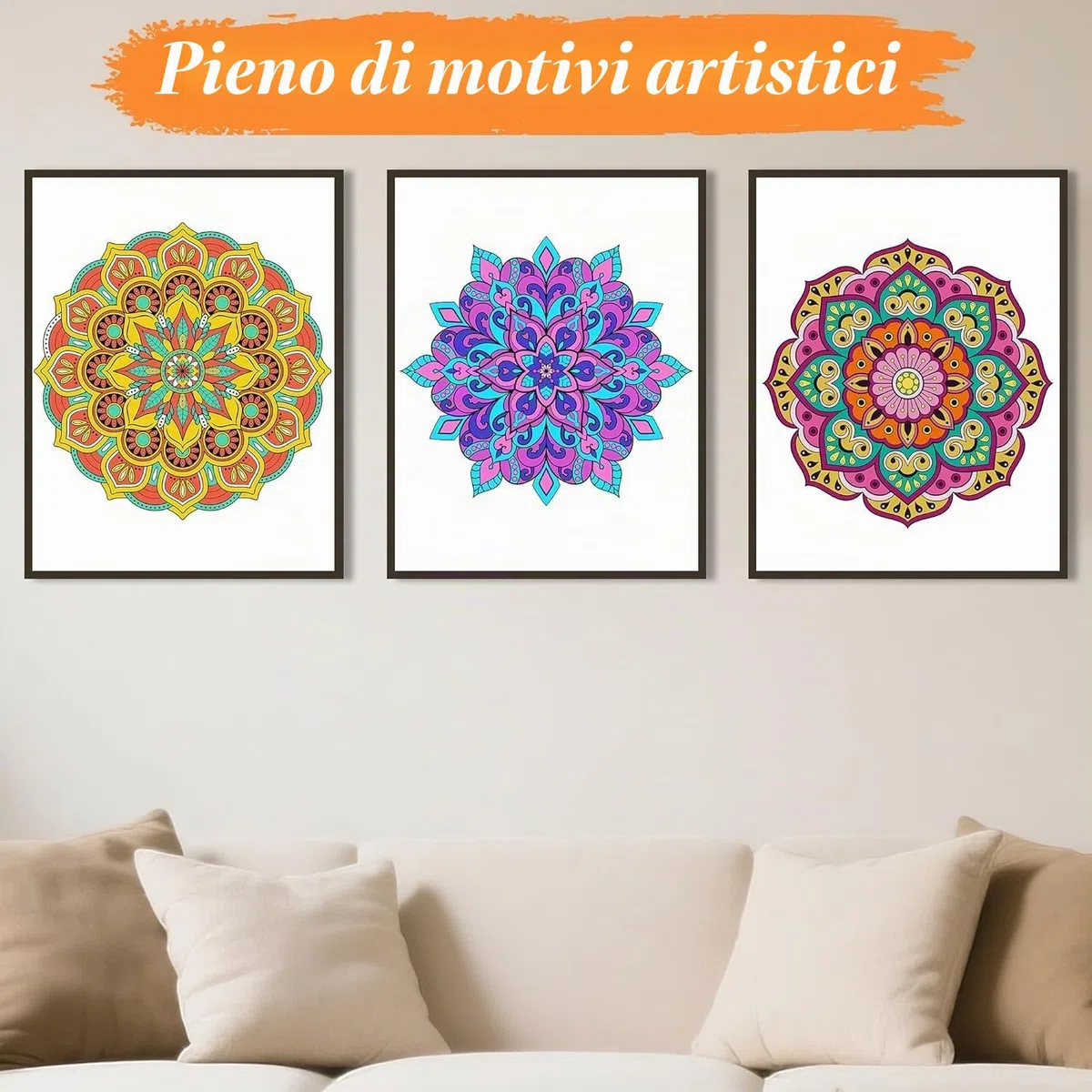 Atoke Confezione da 3 Libri da Colorare Mandala per Adulti, 60 Mandala Unici per Rilassamento e Sollievo dallo Stress, Libro da Colorare Rilegato a Spirale, Regali Rilassanti e di Mindfulness per