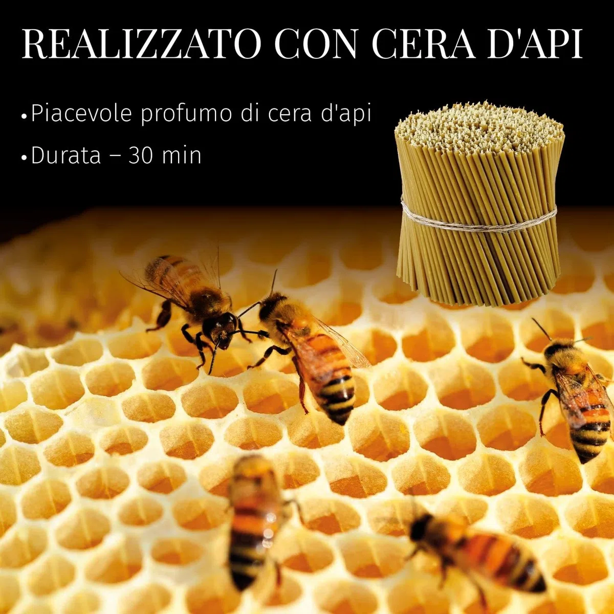 Danilovo Candele Profumate in Pura Cera d’Api – Candele Chiesa Ortodossa per Preghiere, Natale, Lunghe, Morbide, N140, Altezza 16 centimetri, 50 pz