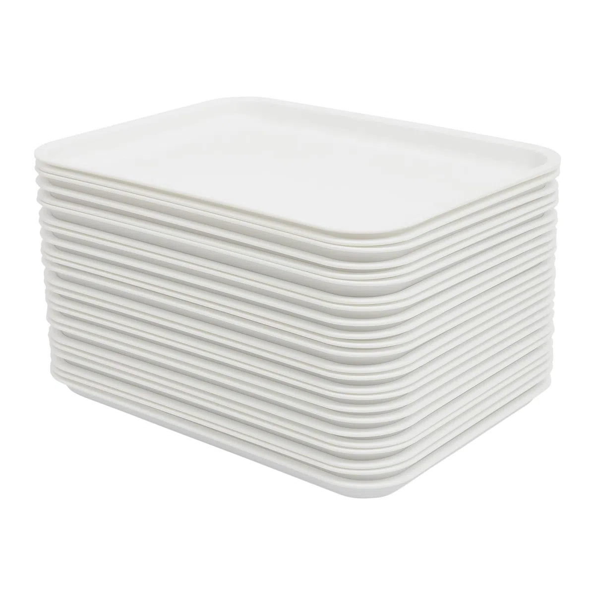 24 vassoi, vassoi da servizio, impilabili, per ristoranti veloci, mense, cucine, hotel, ristoranti, spuntini, 36 x 27 x 2 cm (bianco)