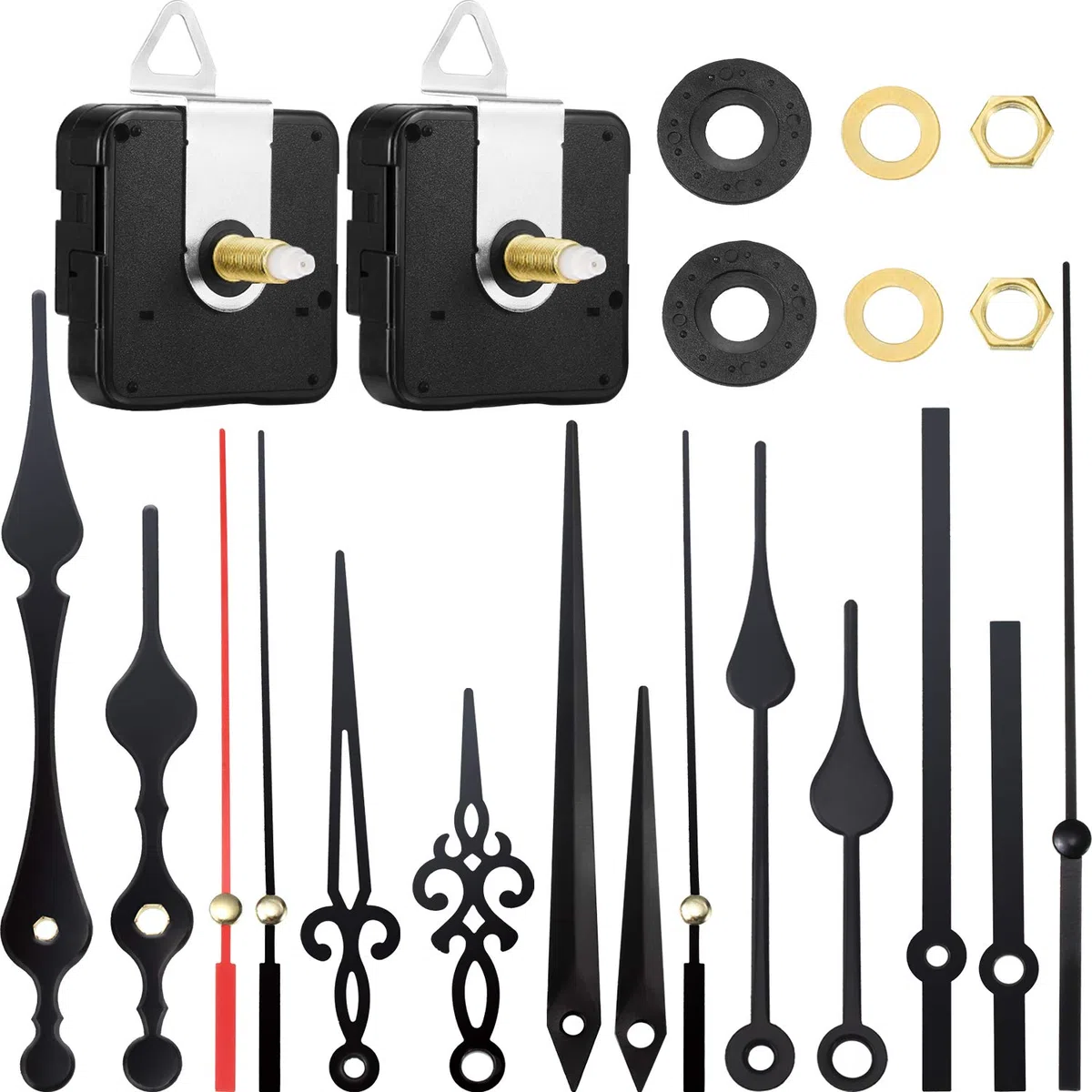Mudder 2 Pezzi Meccanismo Orologio Meccanismo di Movimento Orologio Mecanesimo Orologio Batteria Silenzioso Orologio da Parete Sistema Orologio Aghi Mecanesimo Pendolo