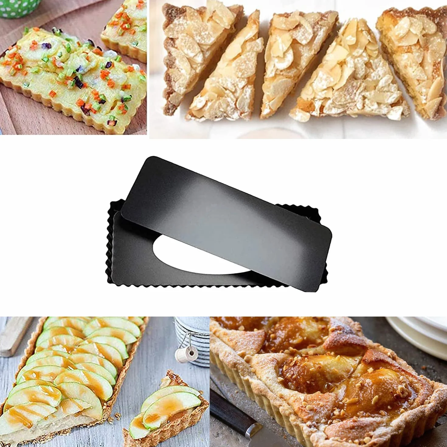 Stampo per torta rettangolare, fondo rimovibile, antiaderente, per biscotti e muffin, formato quadrato, 36,5 x 14,5 x 3 cm