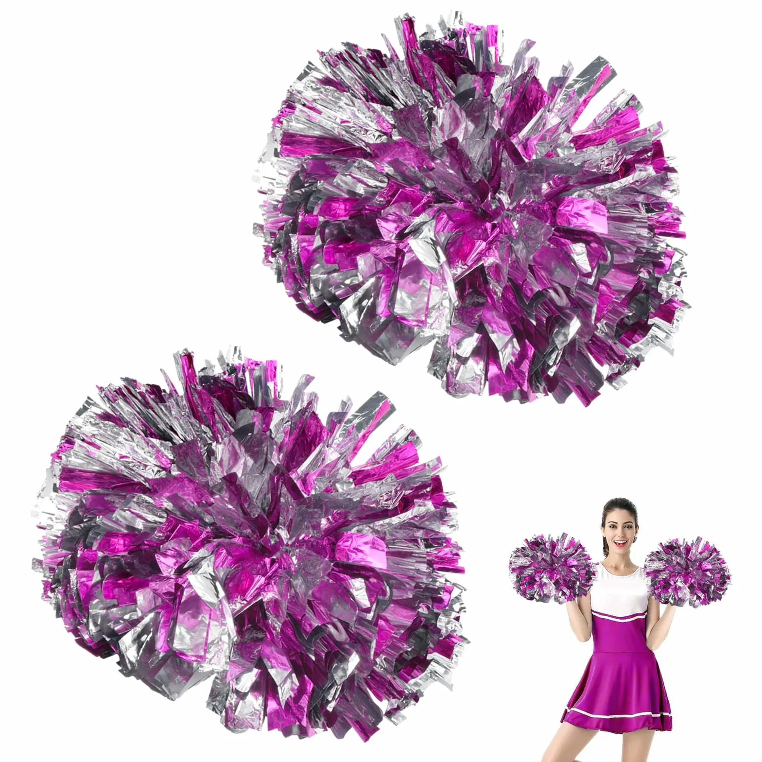 2 Pezzi Pom Cheer Leader Poms Cheerleader Pompon Poms, Cheerleader Pompon Per Cheerleading Giochi Competizione Sportiva Danza