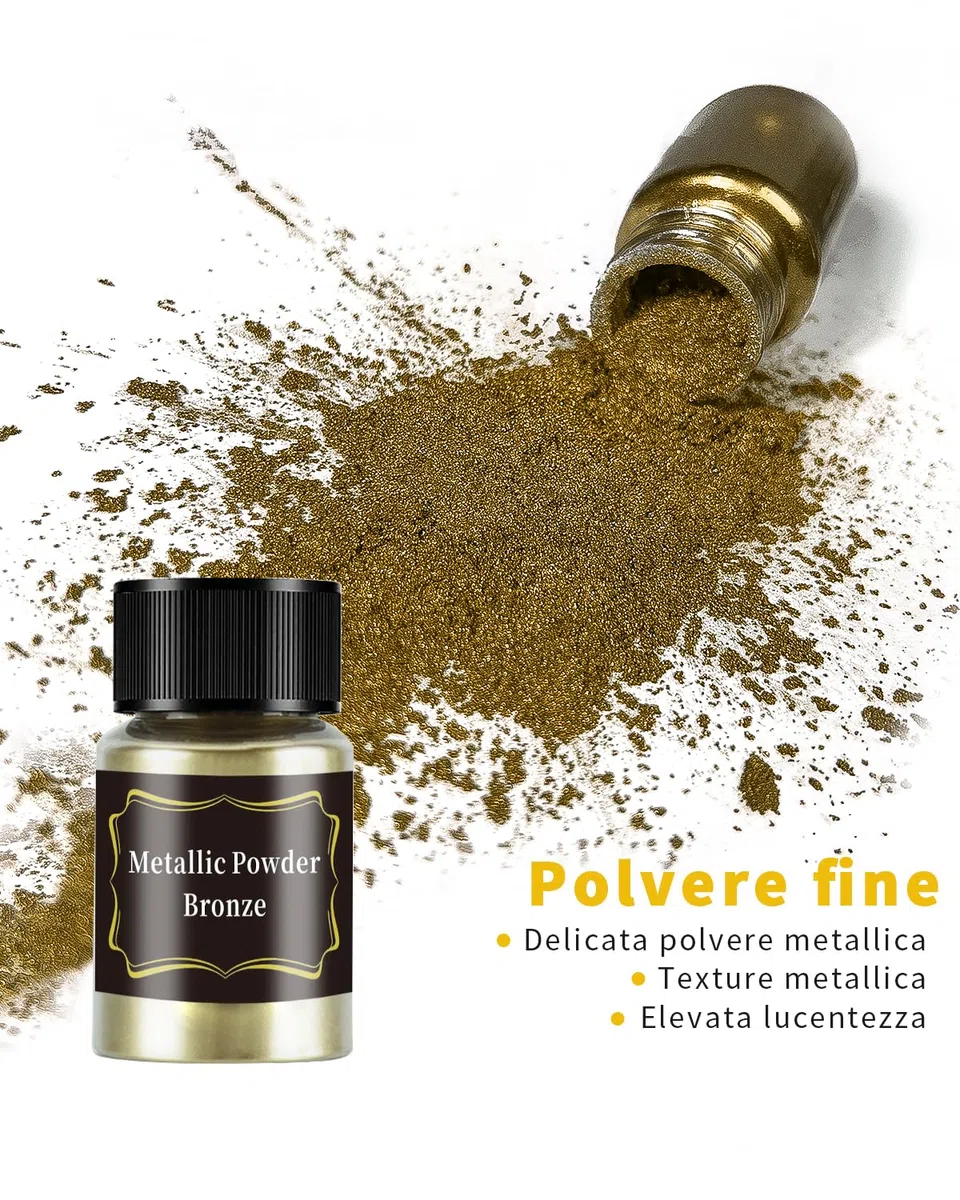 Pigmenti Metallici in Polvere per Resina Epossidica – Set da 6 Barattoli da 20 ml, Mica Metallizzata per Pittura, Nail Art, Argilla Polimerica e Hobby Creativi