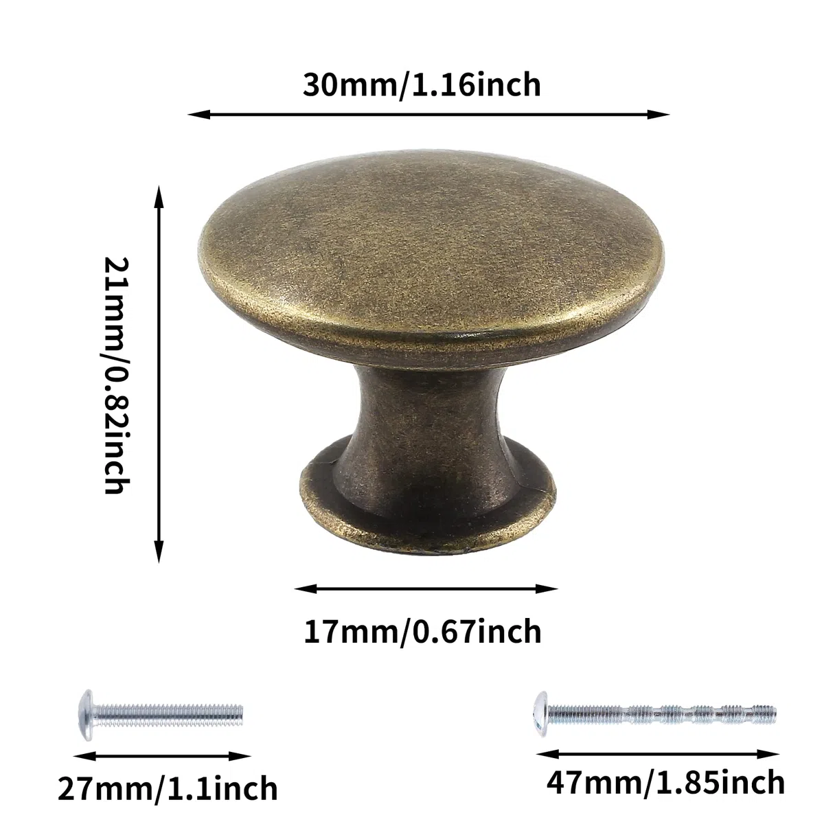 Pomelli rotondi vintage per cassetti da cucina, 30 mm, in bronzo anticato, per cassettiera, armadio, bagno, 16 pezzi