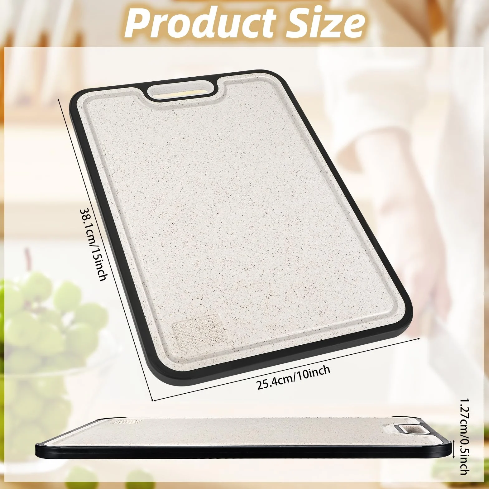 Zikenis Tagliere in Acciaio Inox Alimentare,Tagliere in Titanio per Cucina,con Design a Rete Antigraffio,Reishülsenfaser,antibakterielles Schneidebrett mit Scanalatura,rutschfester Griff,senza BPA