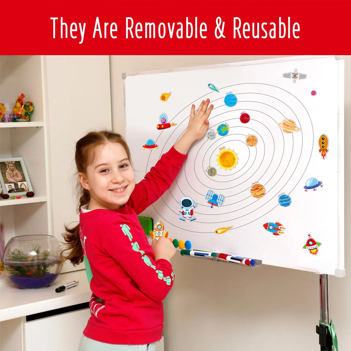 40 Pezzi di Adesivi in Gel Spaziale, Adesivi per Finestre e Porte Spesse dell'Universo, Rimovibili, Riutilizzabili, Adesivi di Pianeti per Bambini, Neonati, Casa, Classe, Decorazioni(Non Commestibili)