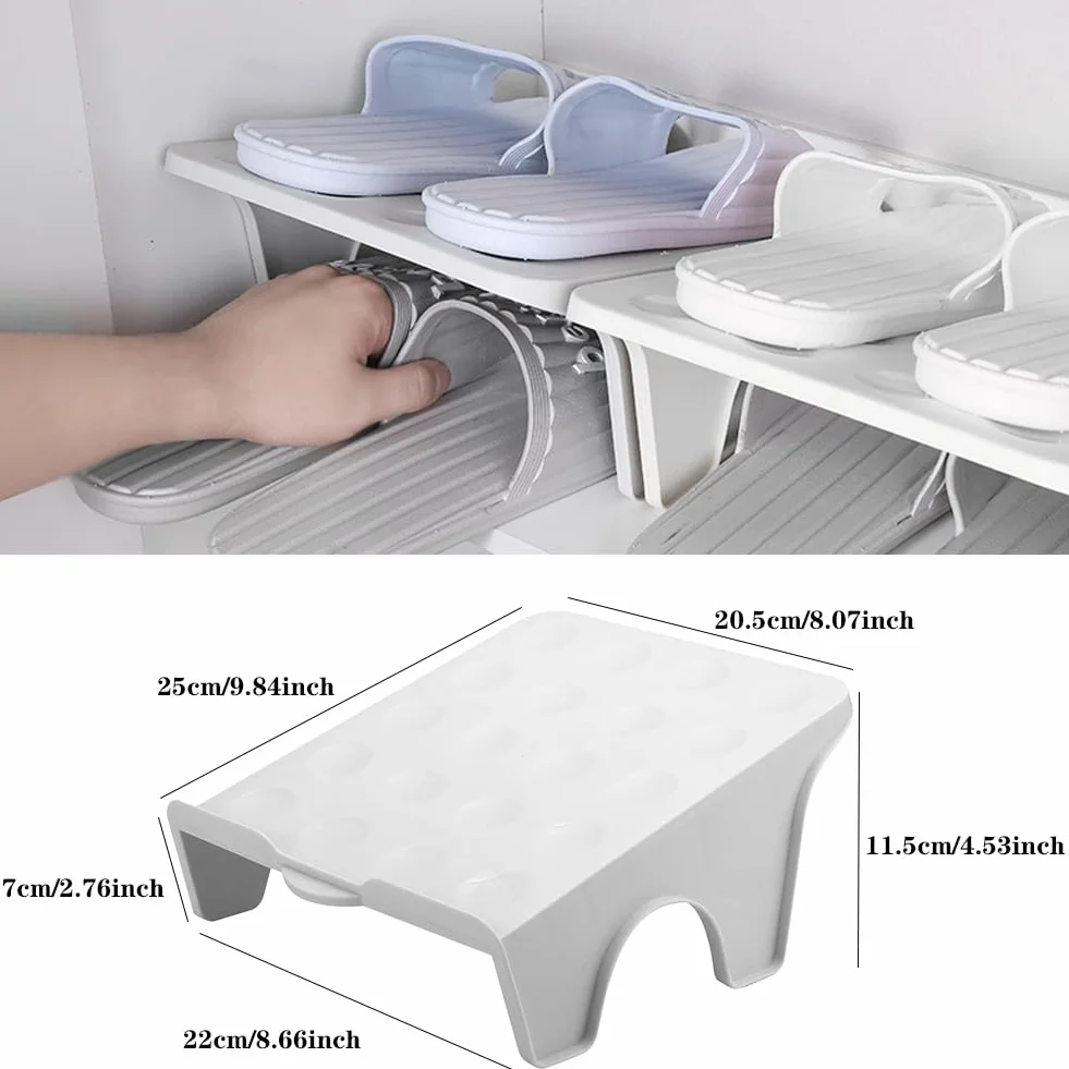 RANJIMA Organizzatore per scarpe, organizer per scarpe, doppio sc, antiscivolo, per armadio, per scarpe, per armadio, per scarpe, compatibile con casa, soggiorno (4 pezzi)