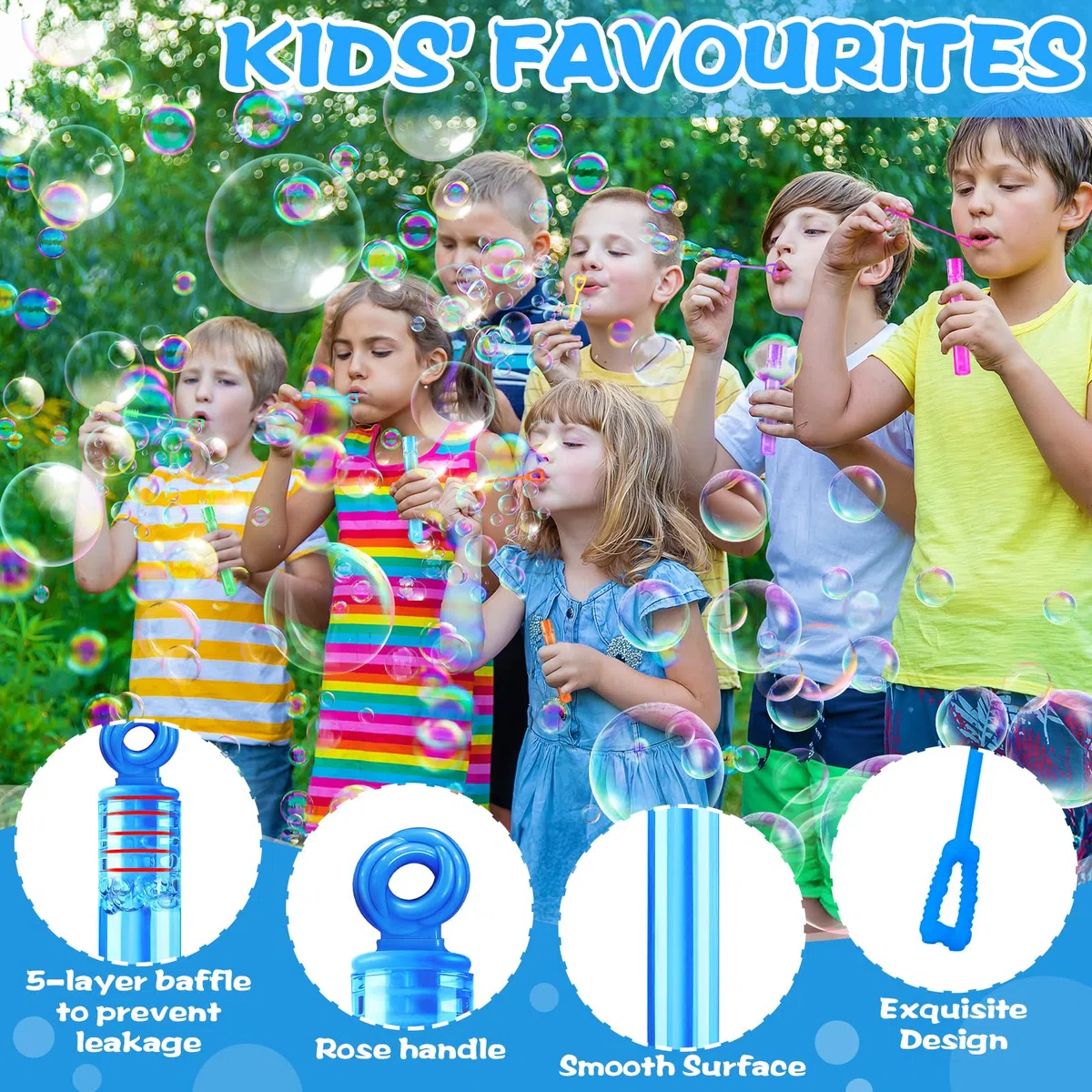 64 Pezzi Bolle di Sapone Bambini, Pensierini per Bambini Dopo Festa, Bolle Sapone con 8 Colori per Feste di Compleanno per Bambini, Matrimoni, Giochi All'aperto