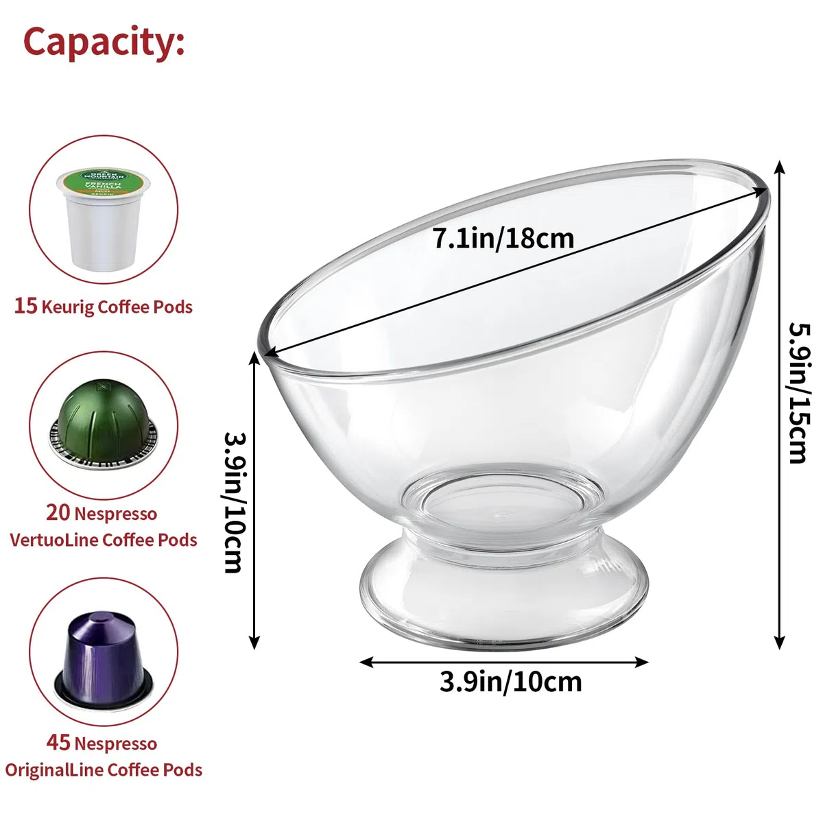 Contenitore per capsule di caffè, porta lattiera, ciotola organizer per cialde di caffè