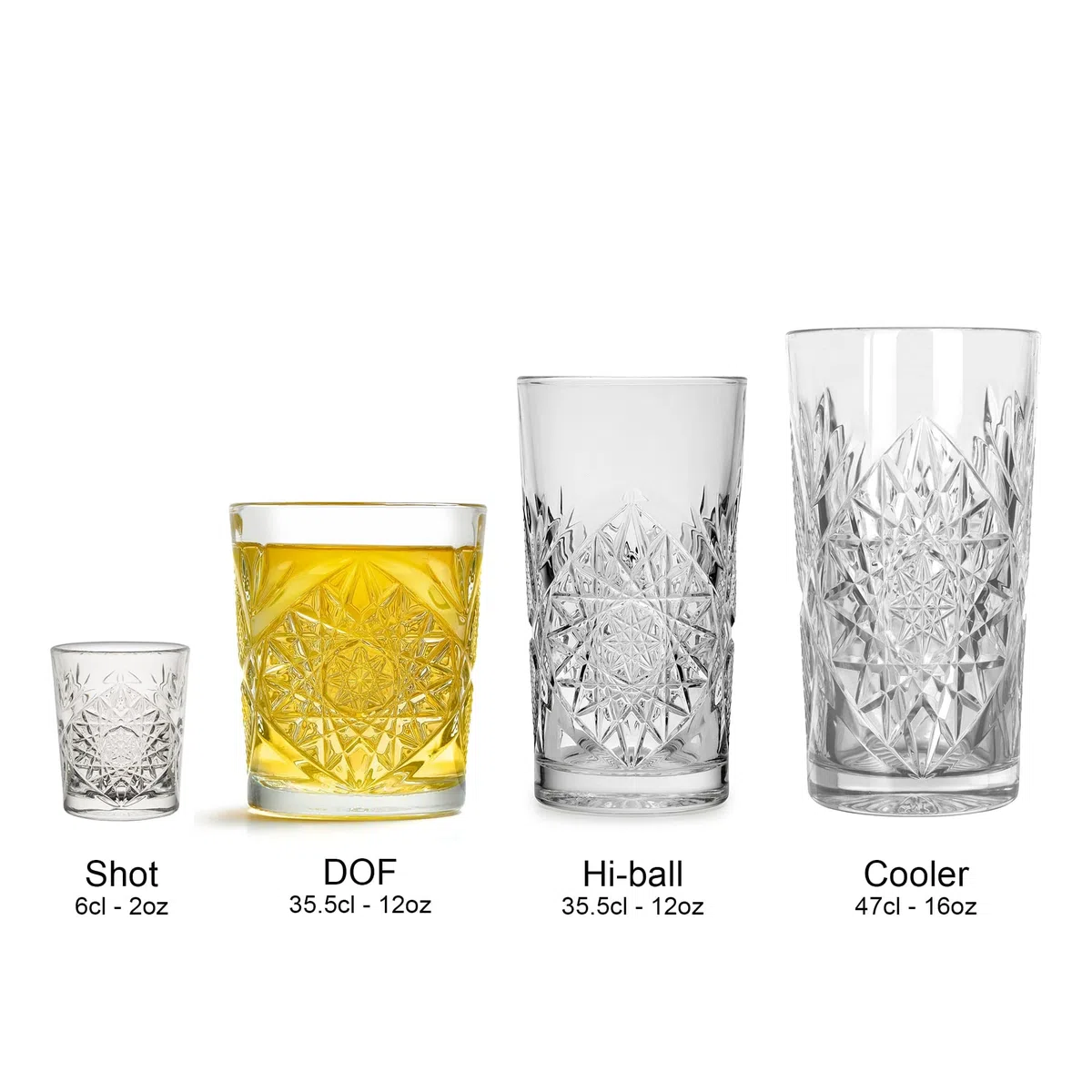 Bicchieri Hobstar della Libbey - 355 ml/ 35,5 cl - Set di 6 - Design vintage - Lavabili in lavastoviglie - Di alta qualità
