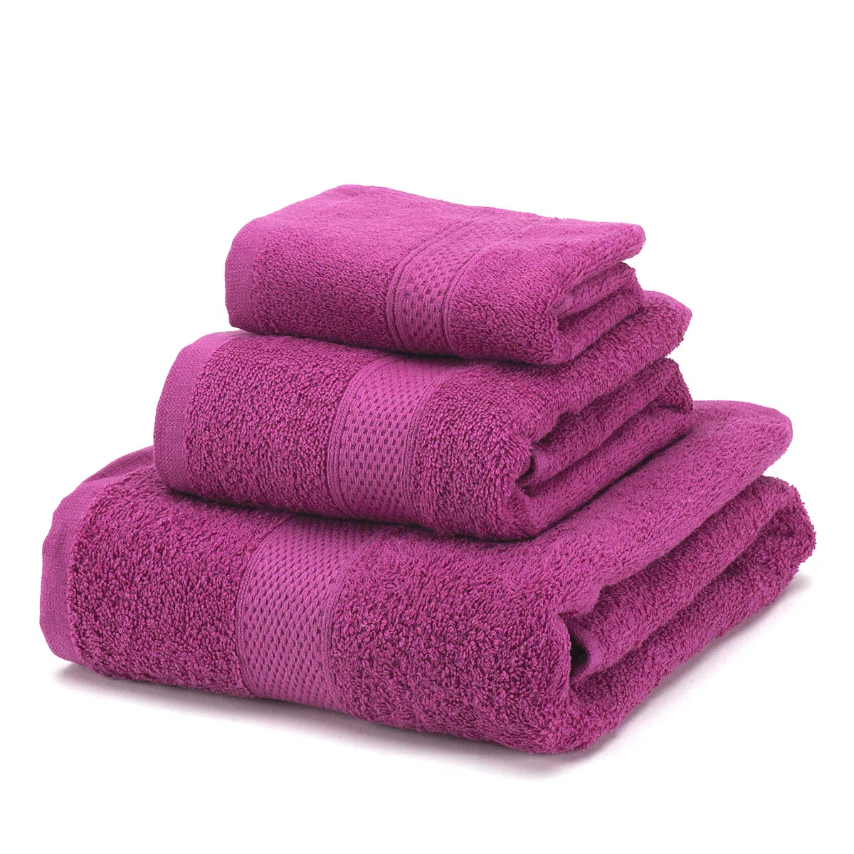 Set di asciugamani, 100% cotone pettinato (non rigenerato), filatura ad anello, 450 g/m3, morbidi al tatto (malva, set da 3 pezzi)