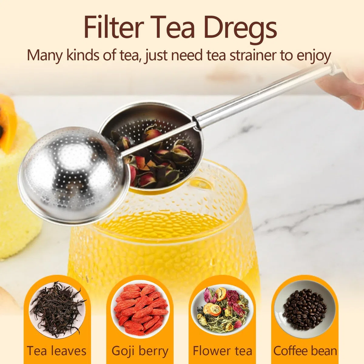 2 Pezzi Infusore per Tisane Colino Acciaio Inox Maglia Fine Infusore Tè A Spinta Filtro Te Infusione Sferico per Sfuso, Spezie Ed Erbe Filtro da a Maglie Fini