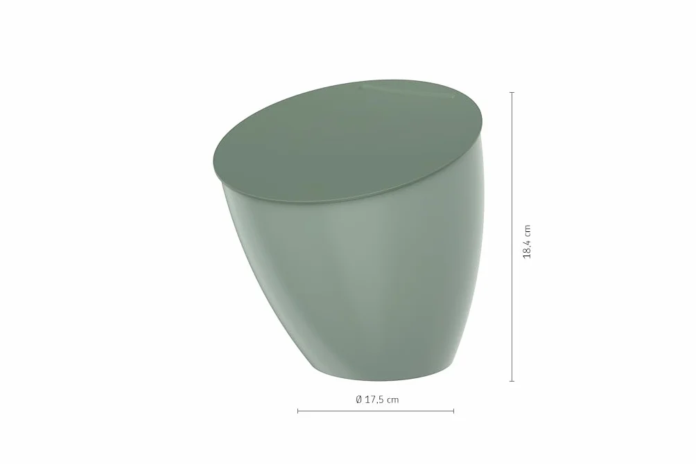 Mepal - Cestino per Rifiuti Organici Calypso - Piccolo Contenitore per Rifiuti con Coperchio - Ideale per l'Organizzazione della Cucina - Lavabile in Lavastoviglie - 2200 ml - Nordic sage
