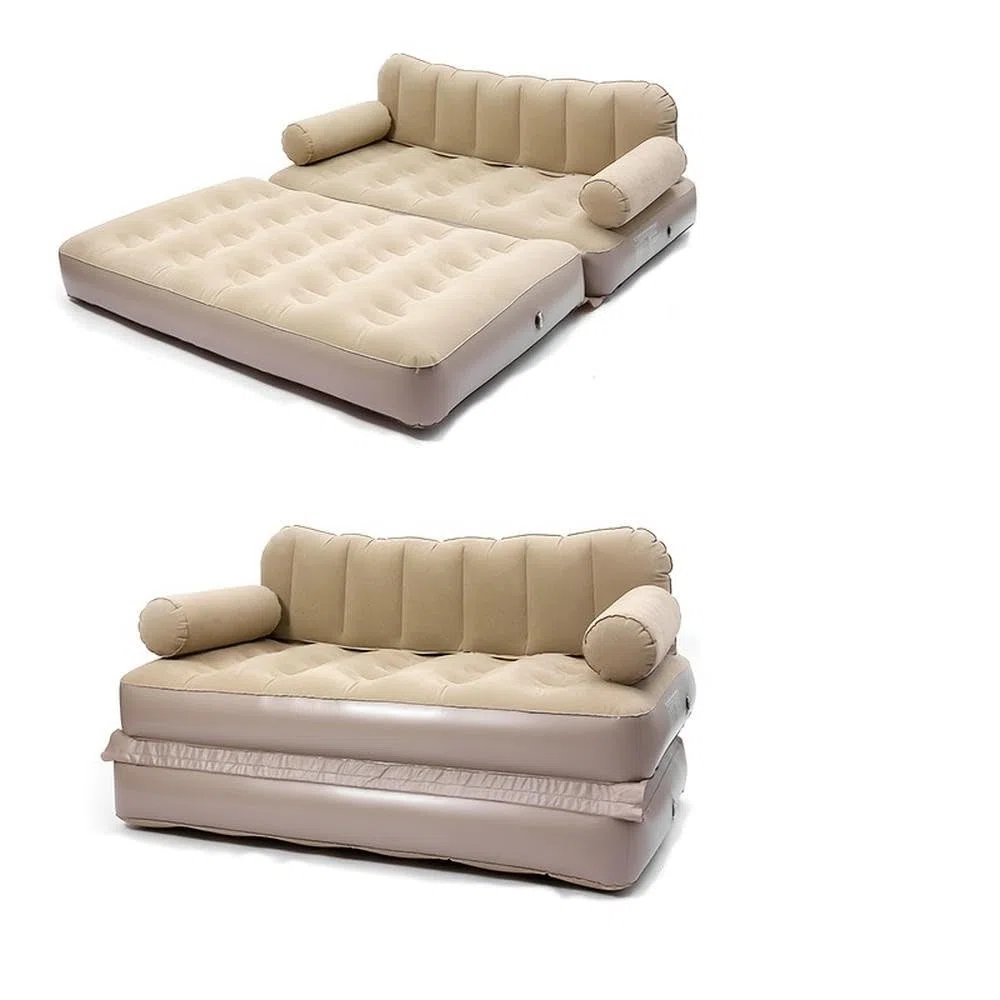 SYJYM Divano letto doppio pieghevole con pompa integrata per gonfiaggio automatico per campeggio all'aperto schienale gonfiabile divano letto