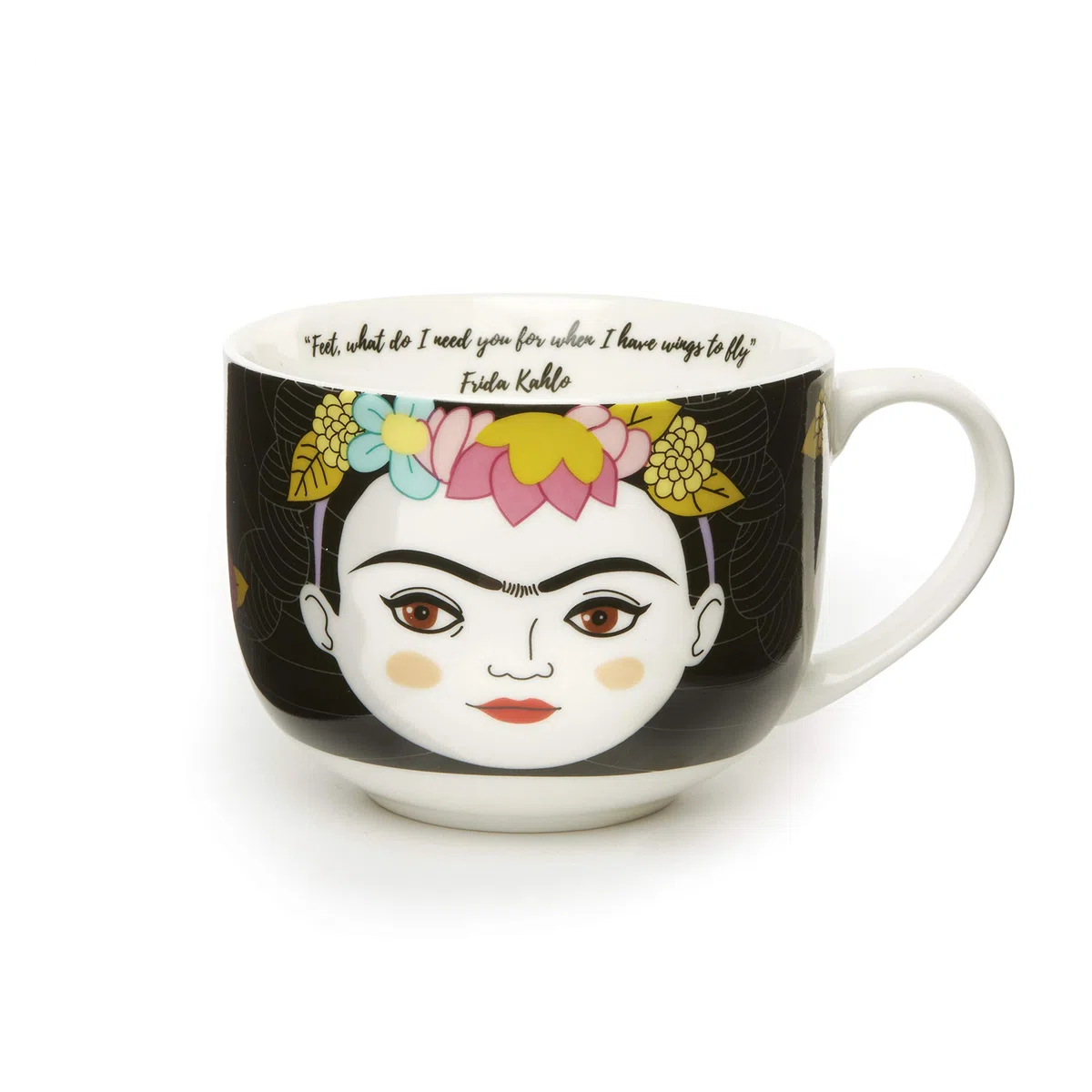 Kikkerland - Tazza da tè e da cappuccino con volti donne famose (Frida Kahlo)