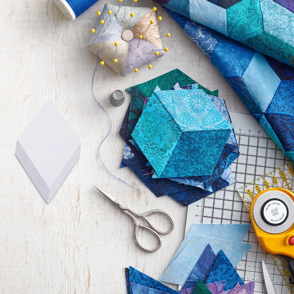 QUARKZMAN 300 Conteggio Carta Diamante Per Quilting, Modello 1.5 Pollici 60 Gradi Rombo Per English Paper Piecing, Fondazione Carta Pz Forniture Per Cucire DIY Craft