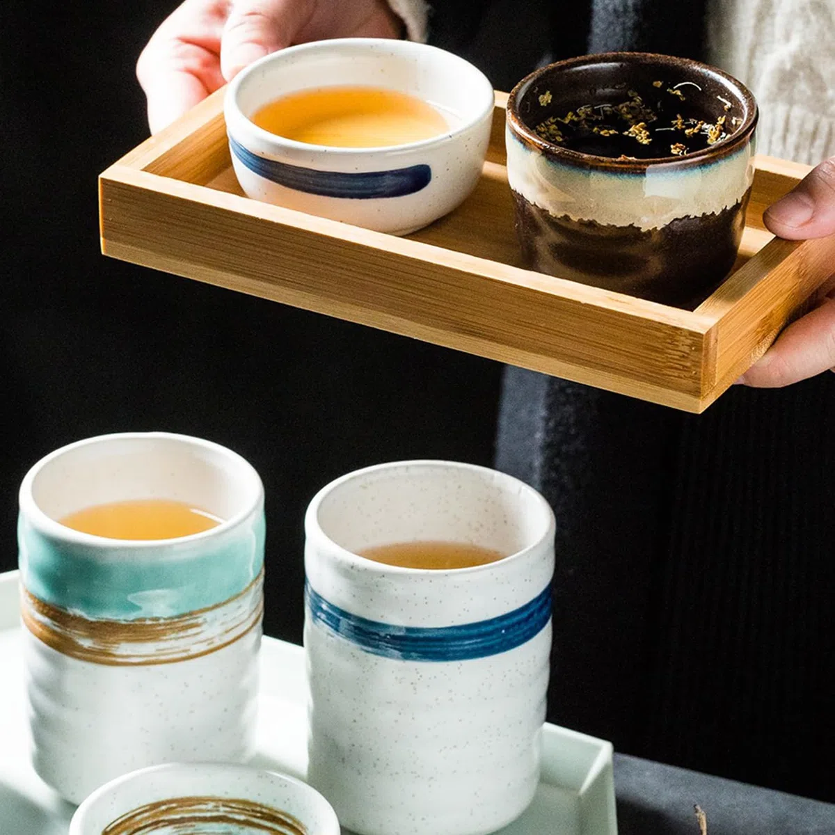 2PCS tazze da tè in ceramica giapponese tazze da tè in ceramica tradizionale tazze per ristorante giapponese Sushi Bar Izakaya Tea Room