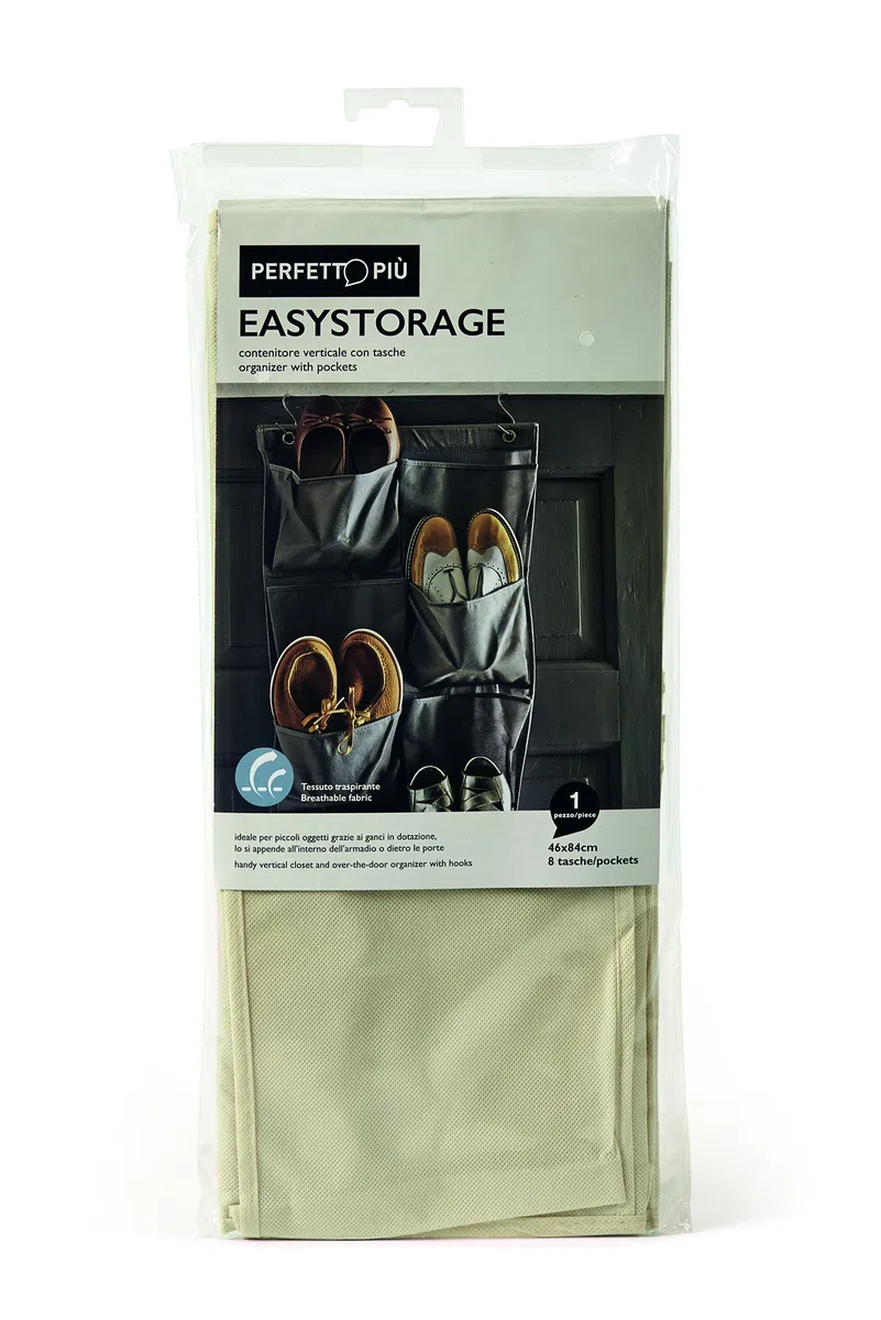 Perfetto Più Easystorage Contenitore Verticale, Tessuto, Ecrù, 46x9x84 cm