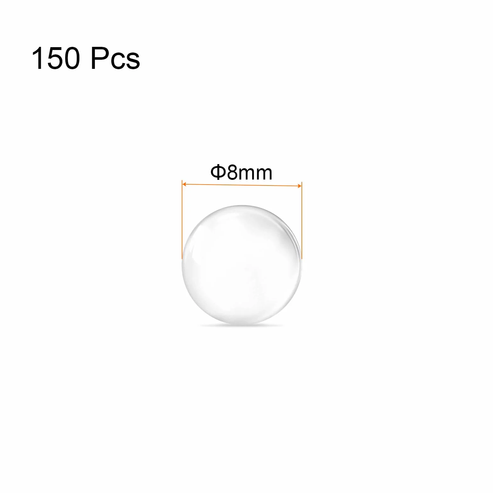 QUARKZMAN 150pz Vetro Sfera Bollente Pietre 8mm Soda Lime Vetro Perle per Bottiglia Scuotere Mischiare, Trasparente
