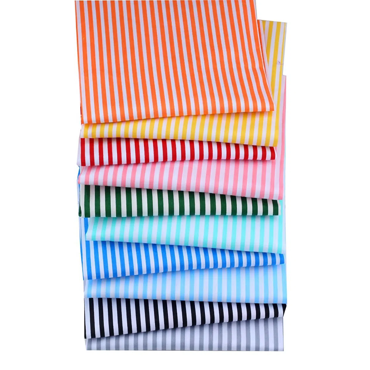 CraftsFabrics 10 Pezzi (40,6 x 50,8 cm) Fat Quarter a Strisce Colorate Tessuto 100% Cotone Per Quilting, Cucito, Artigianato, Patchwork