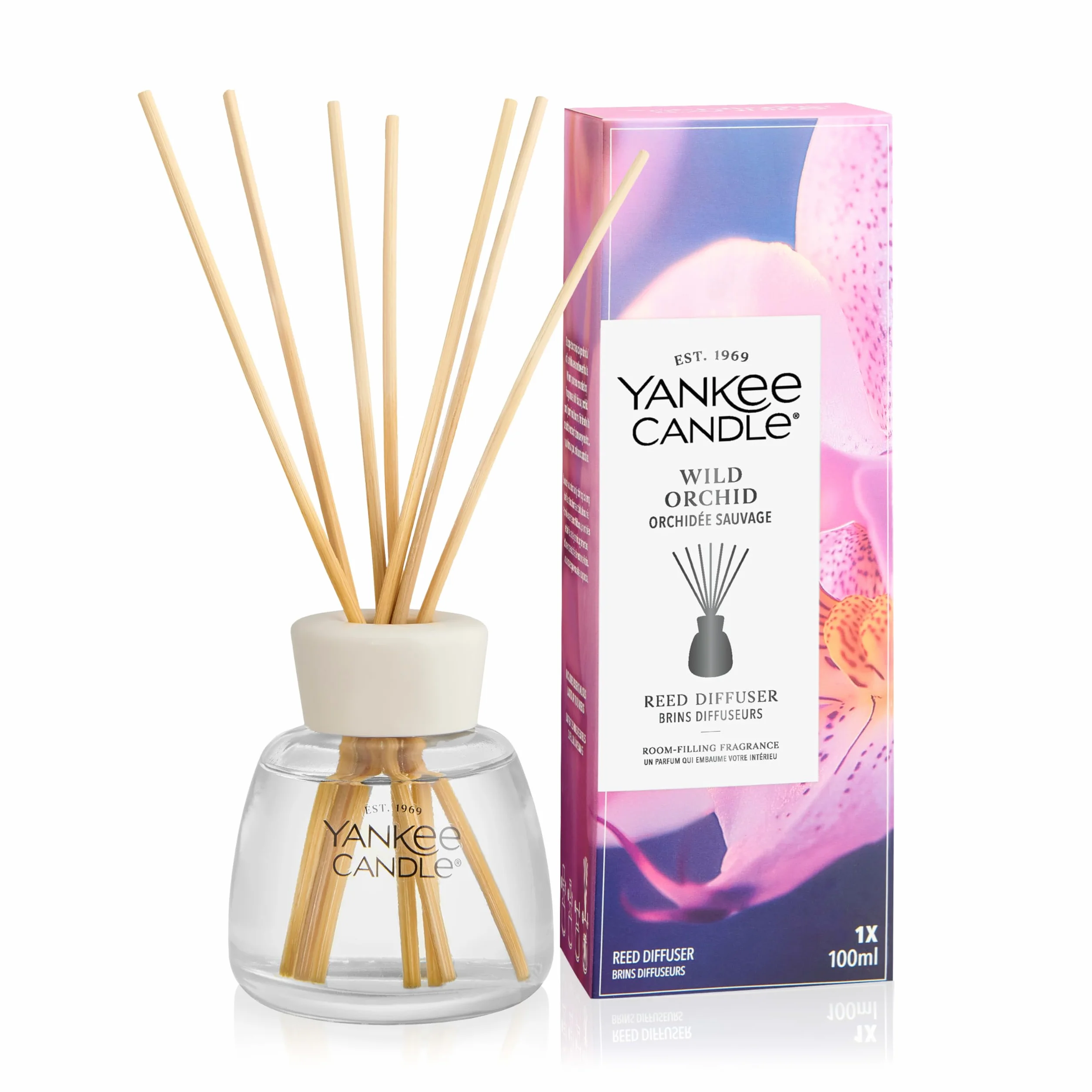 Yankee Candle Diffusore a Bastoncini | Orchidea Selvaggia | Per ambienti piccoli e medi | Fino a 10 settimane di fragranza
