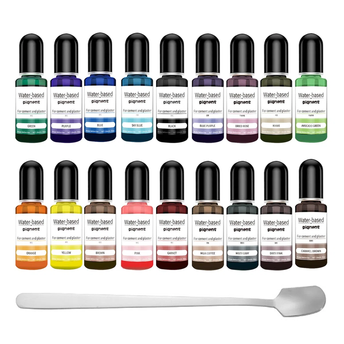 Pigmenti Colorati per Polveri da Colata, 18 Colori di Pigmenti Colorati, per Polvere da Colata con 15cm Cucchiaio, per Rivestimento, Pittura per Amanti Dell'arte, 10ml Ciascuno