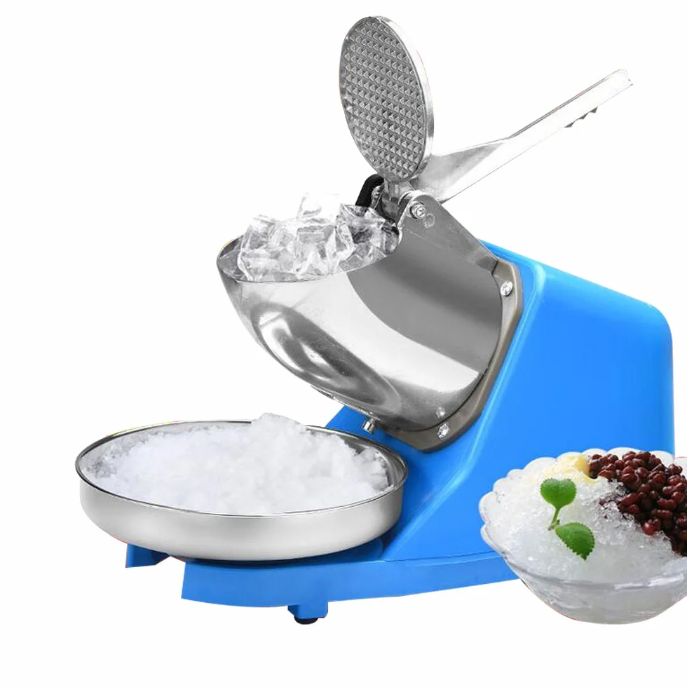 Macchina elettrica per ghiaccio Crusher Ice Shaver per uso domestico e commerciale Macchina per il ghiaccio a cono della neve in acciaio inox 380 W,per bevande fredde,blu