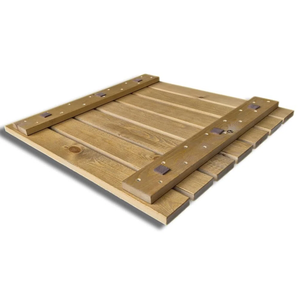 SUNWOOD Pedana Doccia Antiscivolo 70x70 cm, in Legno Massello di Pino - Finitura Rovere Chiaro