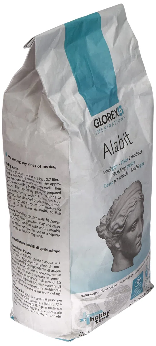 GLOREX 6 2608 430 - Gesso da colata Alabit Bianco Naturale, Gesso da Modellare di Alta qualità, 5000 g