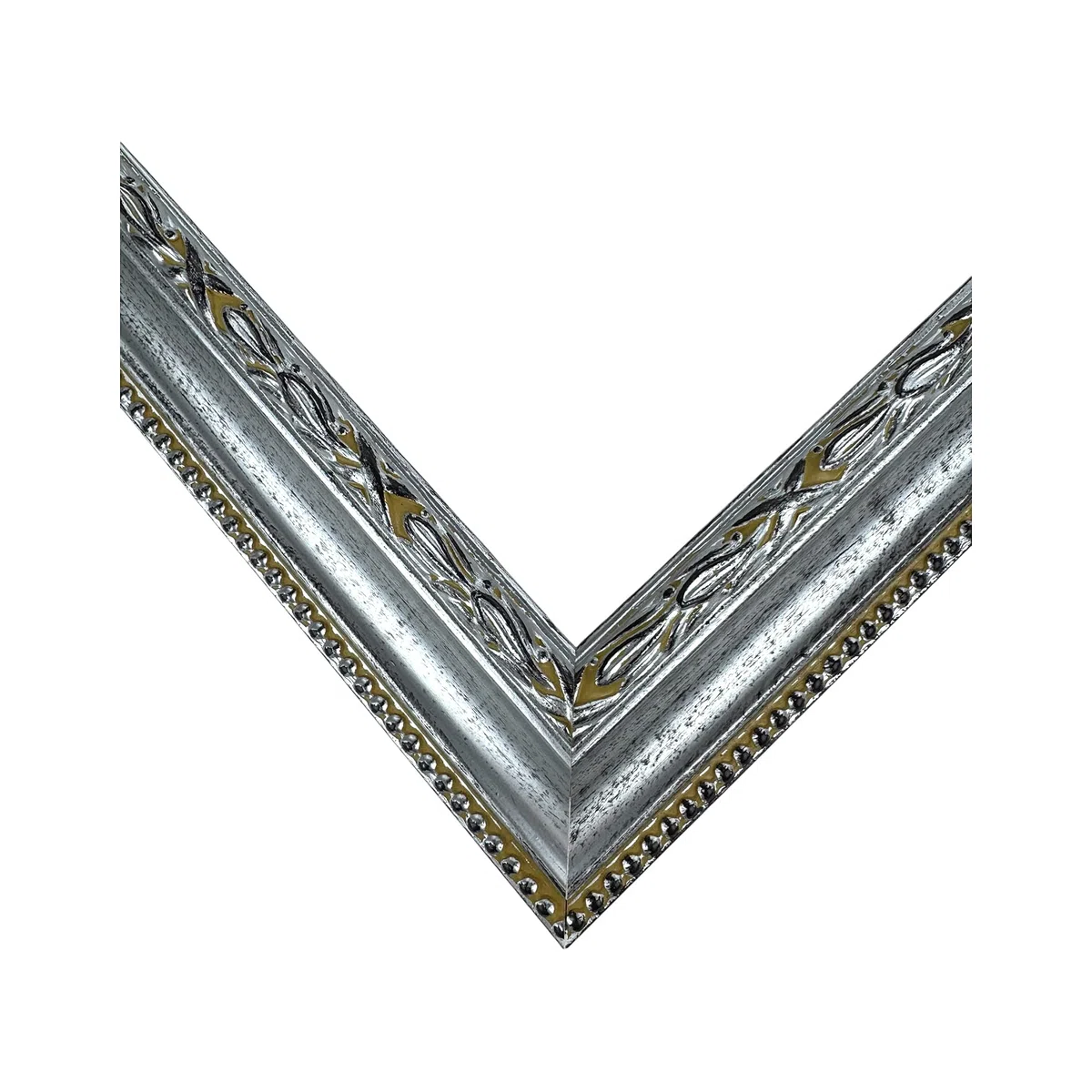 ITALIA CORNICI Maestri Artigiani - Cornice in Legno da Parete per Quadri Tele Floreale Nero Argento Made in Italy (40 x 40 cm)