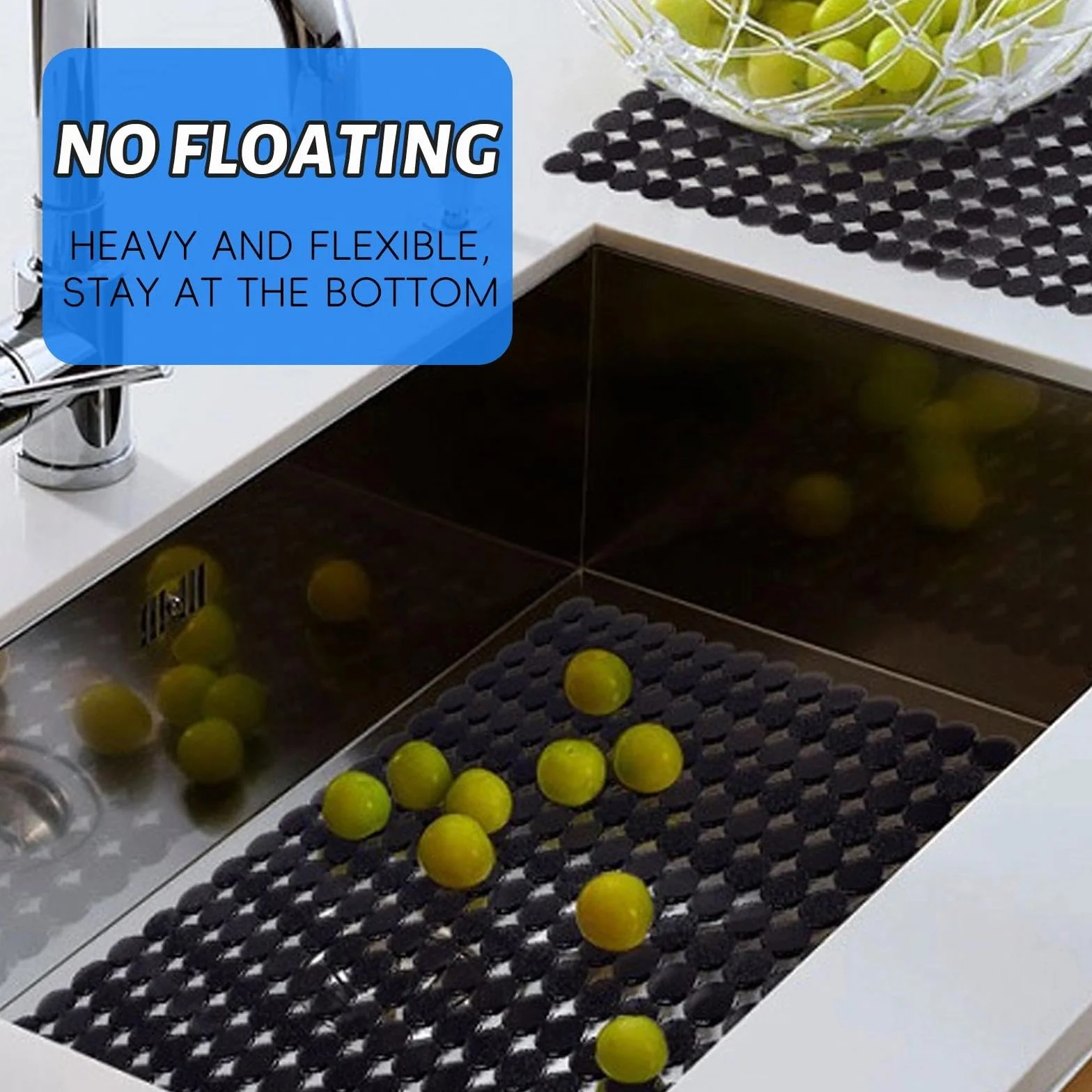 2 Pezzi Tappetino Lavello Cucina 30 x 40 cm Tappetino Scolapiatti Ritagliabile in PVC Anti-Scratch Drenaggio Rapido Tappetino Protettivo per Lavello (Nero)