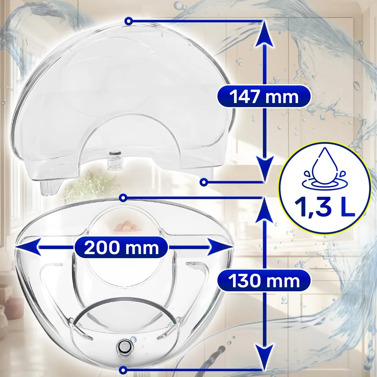 Serbatoio Acqua per Macchina Caffè Cialde 200x130x147 mm con Codice Originale MS-623243 per Krups per Dolce Gusto Melody 3 - Garanzia di 10 Anni - MONTERAL