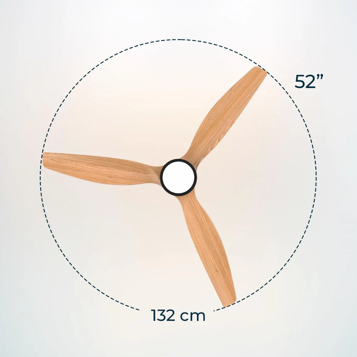 Cecotec Ventilatore da Soffitto con Luce e Telecomando 52" EnergySilence Aero 5230 WhiteWood, Motore DC 40W, 3 Pale, Luce LED, Altezza Regolabile, Timer, 6 Velocità, Modalità Winter/Summer