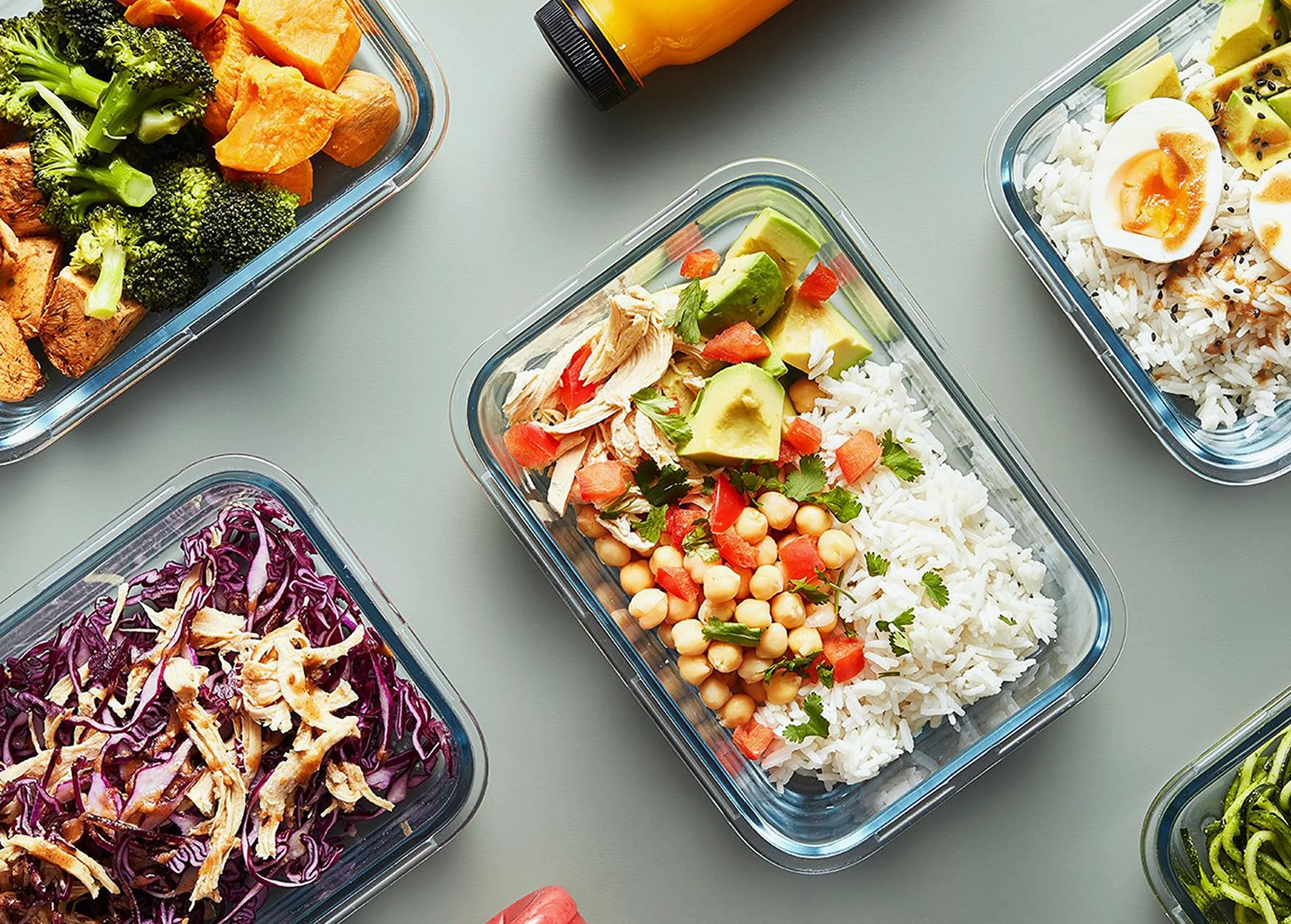 MCIRCO - Contenitori per alimenti in vetro con coperchio, con chiusura a scatto, contenitori ermetici per il pranzo, microonde, forno, congelatore e lavastoviglie, confezione da 10