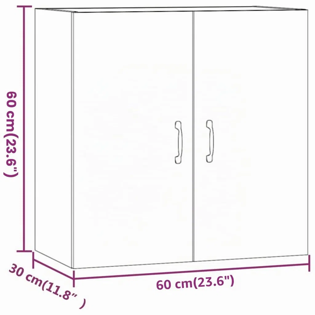 vidaXL Armadietto a Muro Rovere Sonoma 60x31x60 cm Legno Multistrato