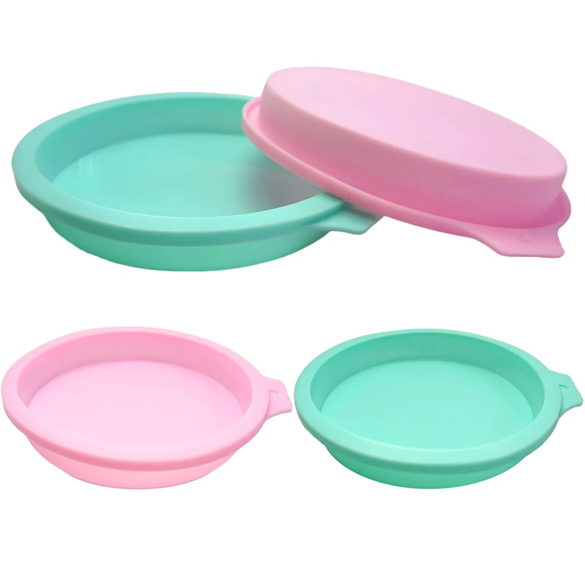 4 Pezzi Stampi Rotondi in Silicone per Torte, 15 cm Rotonda Tortiera in Silicone per Torte a Strati, Torta Arcobaleno, Sottobicchiere in Resina, Crosta di Pizza