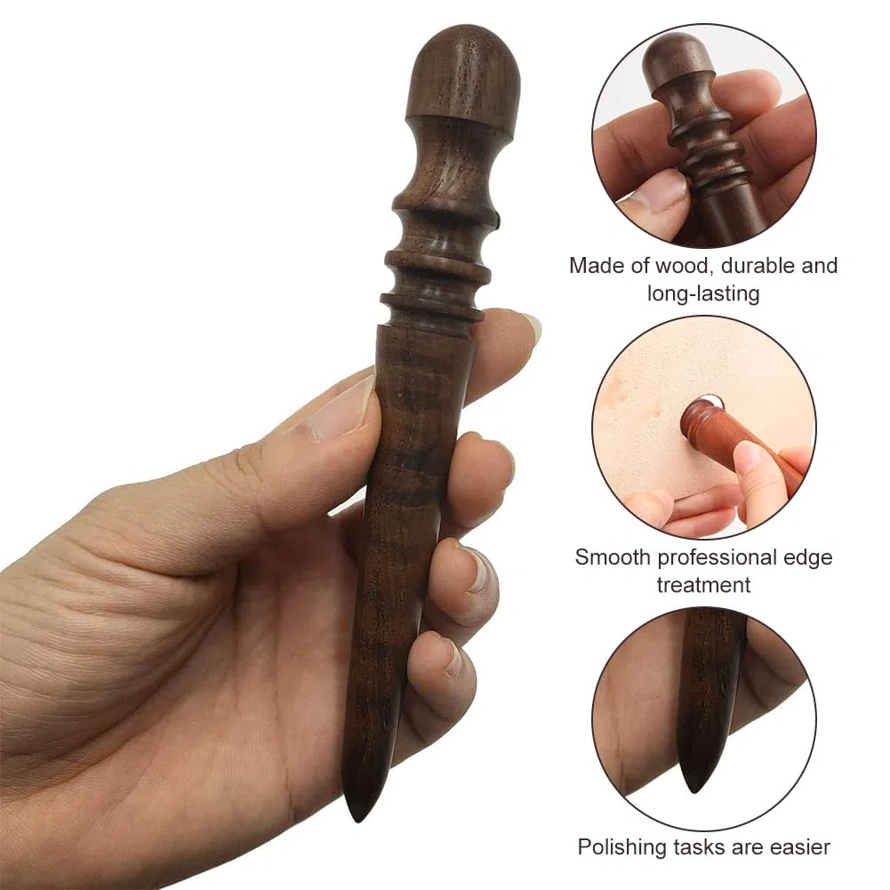 Pelle Utensili,Strumenti per Levigatura in Pelle Lucidata,Cuoio per Lucidare,Lucidatrice per Pelle Strumenti,Legno Bordo Slicker Burnisher,per Cuoio Leather Cutting Edge lucidatura Utensili