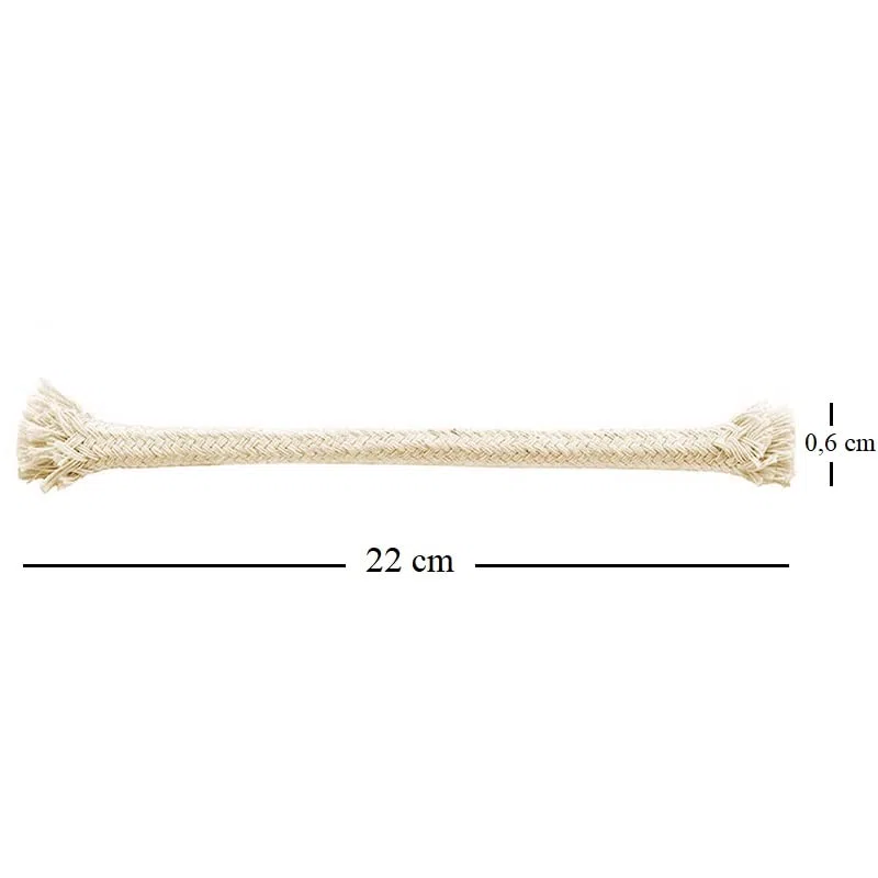Virsus Stoppini in Cotone Per Fiaccole a Olio 1313, corde lunghe 22 cm, Stoppino di Ricambio pe Lampada, per torce da giardino, torce in bambù, Fiaccole, Fai da Te (72)