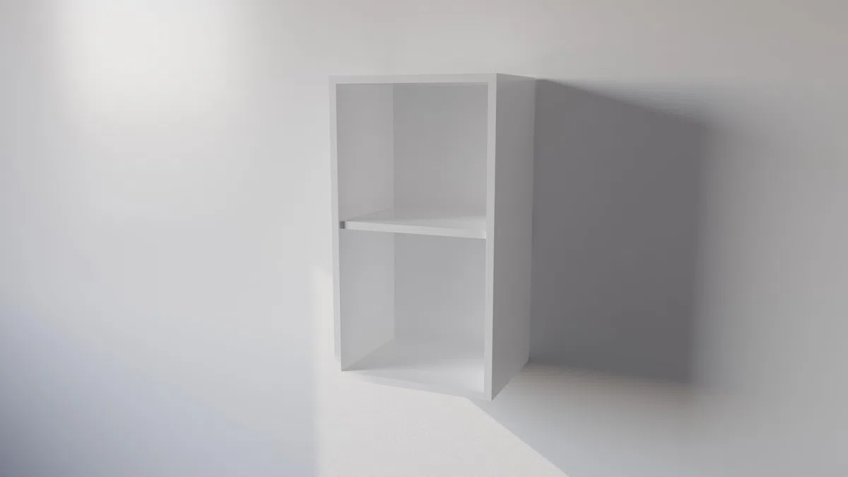 CALANDRELLI - Pensile Cucina in Legno Nobilitato Bianco Mobile Alto con 1 Anta, Pensile Componibile Moderno Made in Italy (Altezza 72XLarghezza 45XProfondità 33 centimetri)