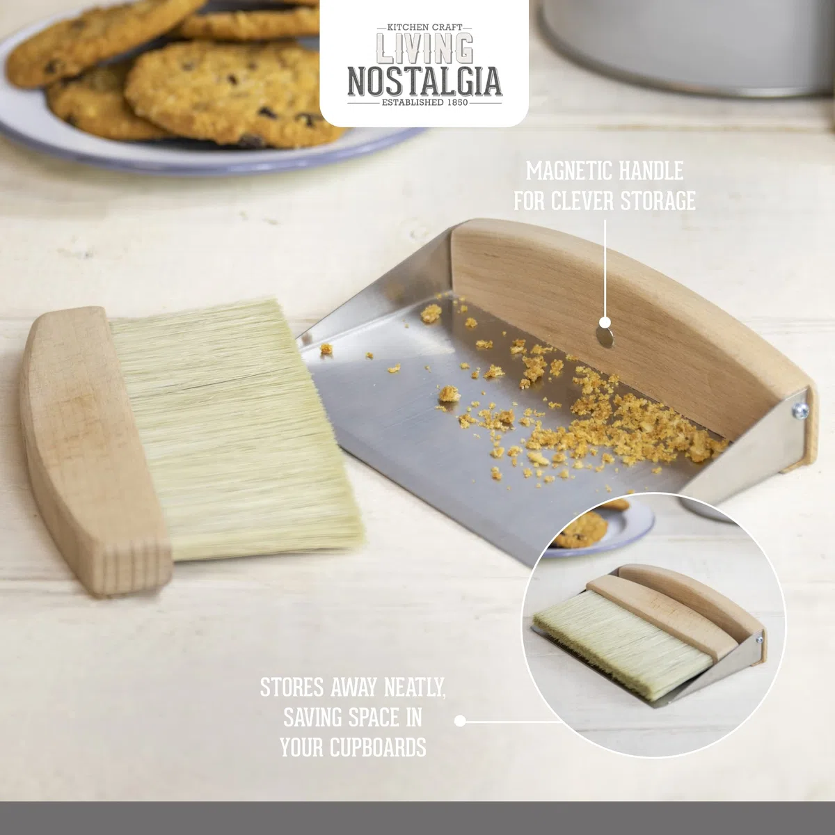 Kitchen Craft Living Nostalgia Scopetta e Paletta da Tavolo, 16/15 cm, Multicolore