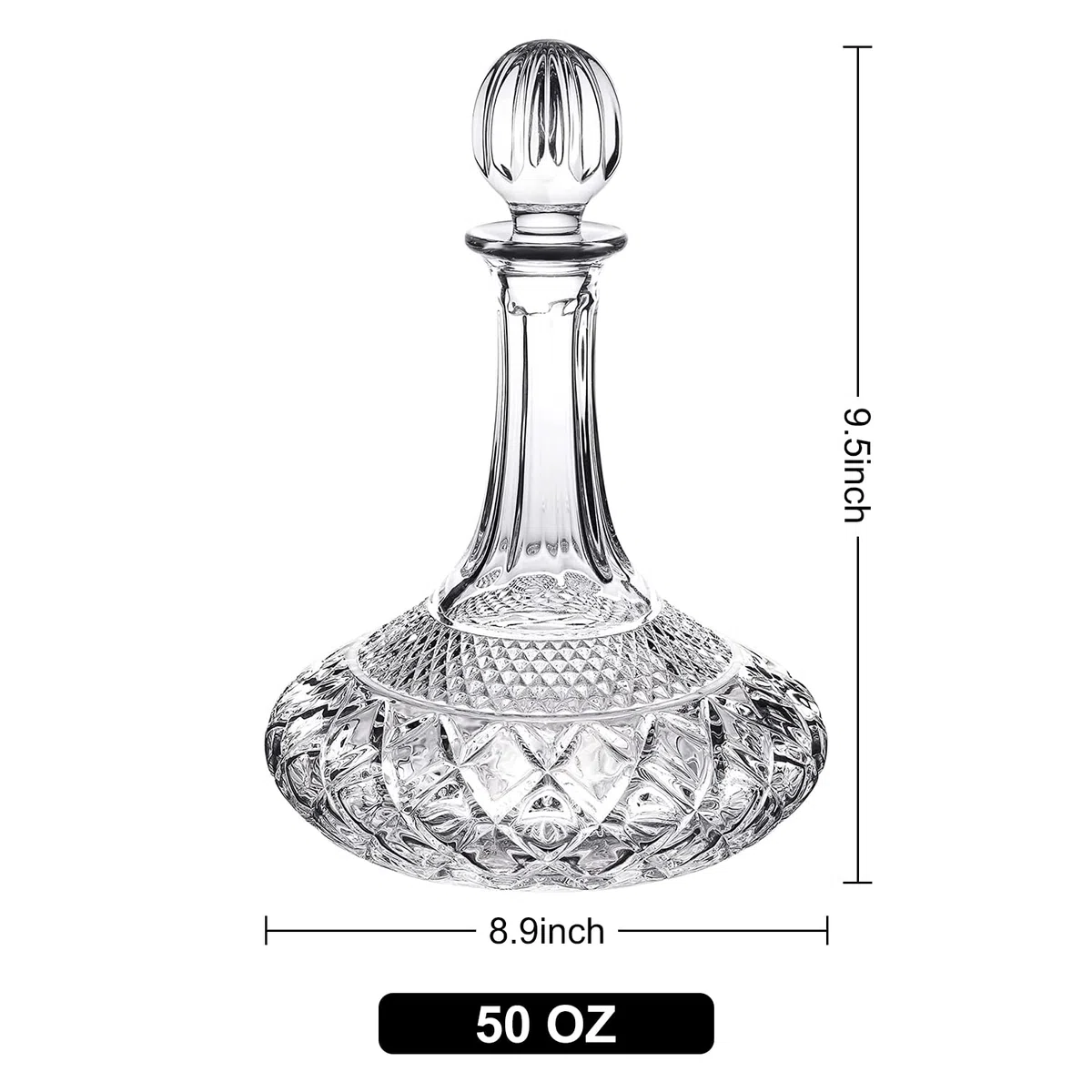 Decanter per vino in cristallo con tappo - Top vino rosso caraffa caraffa con scatola di lusso. Elegante regalo per uomo/donna
