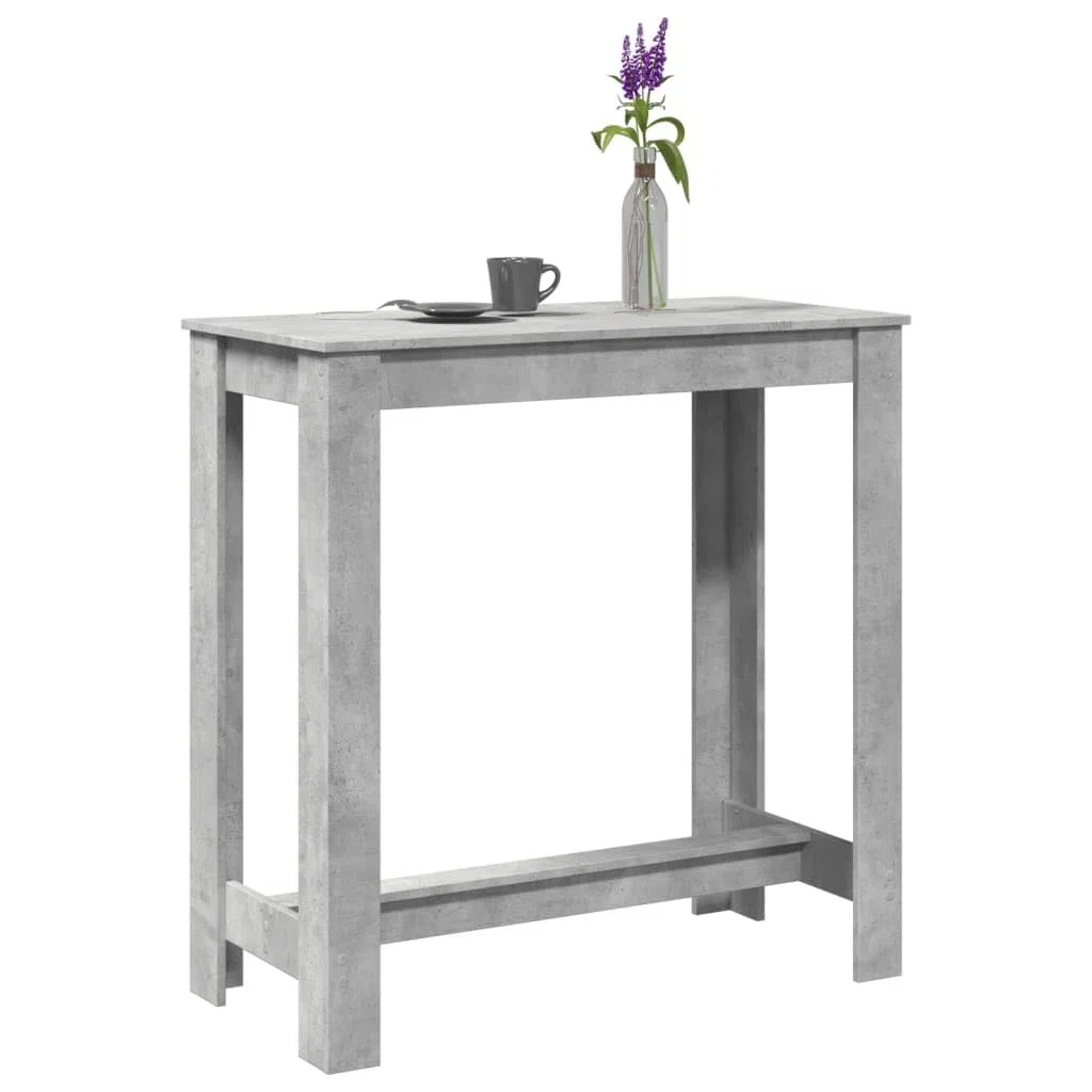 VidaXL Tavolo da bar grigio cemento - legno ingegnerizzato - casa/ufficio/soggiorno - 102 x 50 x 103,5 cm - 90 kg
