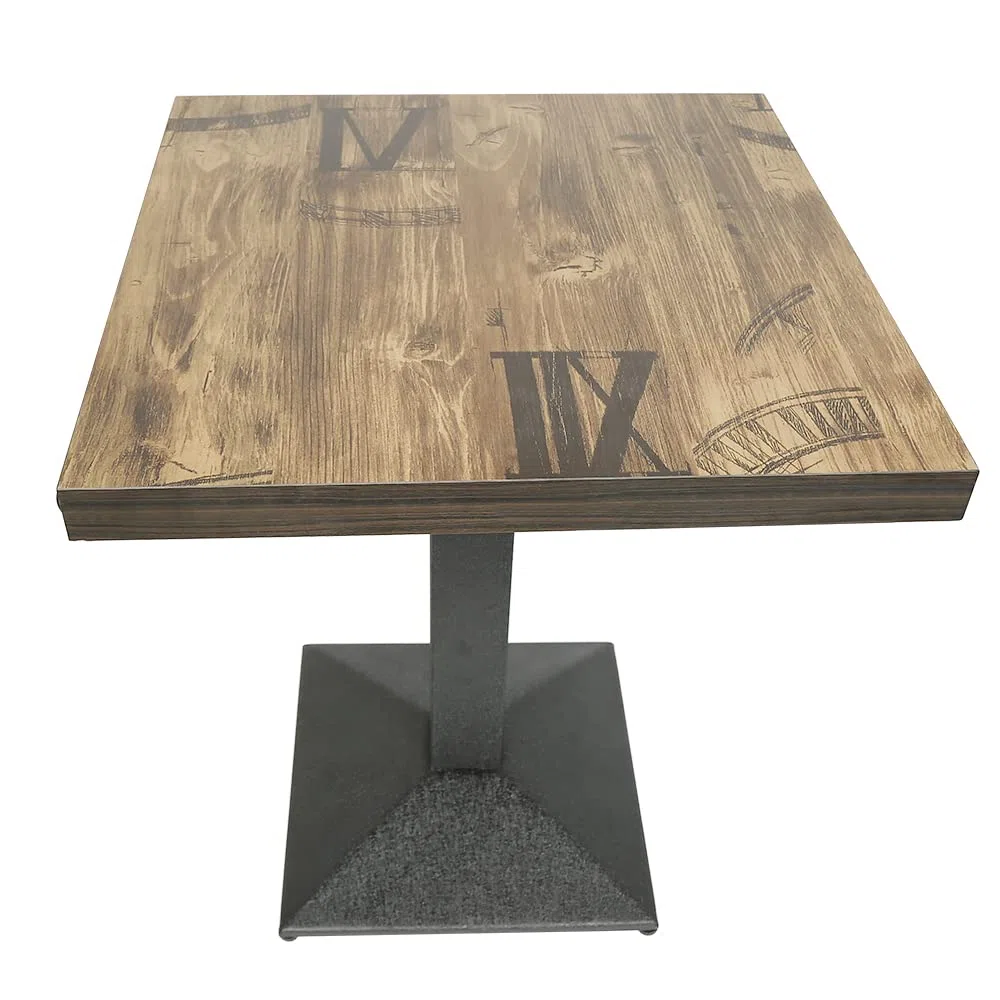 Tavolo Rettangolare in Stile Rustico Industriale in MDF e Metallo, Bar Tondo In Legno E Metallo - Tavolo Da Cucina e Tavolino Da Appoggio 60 * 60 * 75cm