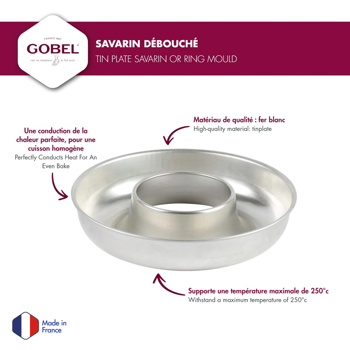 Gobel - Stampo per savarin sbocco 24 cm