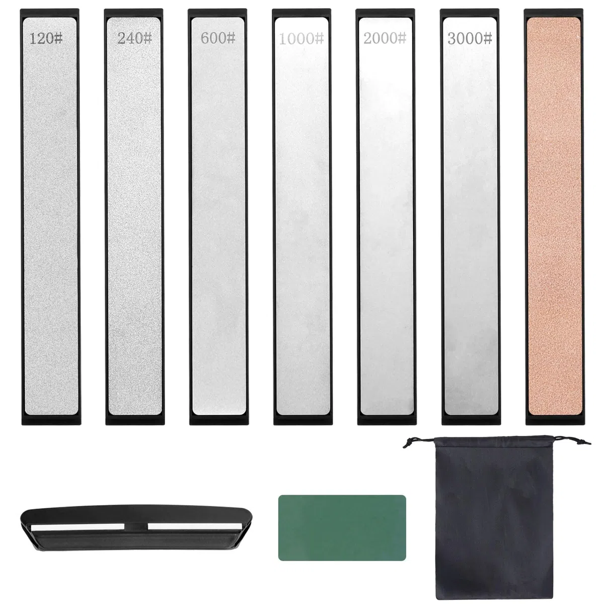 Dadabig set di 6 Pietre Diamantate Per l'affilatura, Grossolane o Estreme pietra affilacoltelli con base 120/240/600/1000/2000/3000 maglie piccole pietre per affilacoltelli