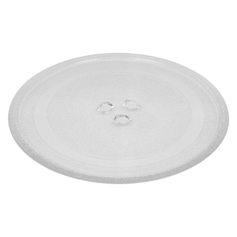 Piatto universale per microonde, girevole, in vetro, con 3 fissaggi, da 245 mm