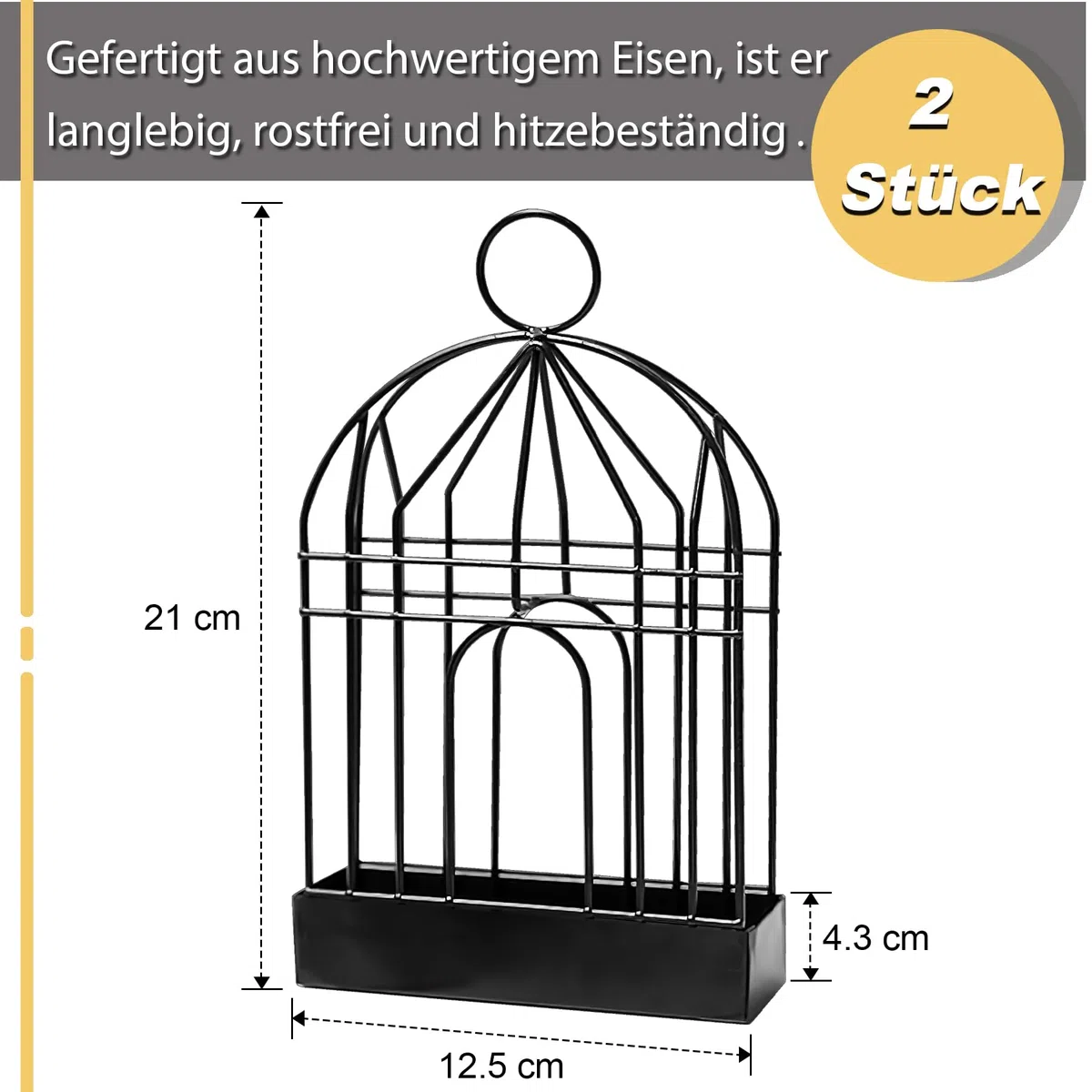 2 Pezzi Porta Spirale Antizanzare in Metallo, Supporto Retrò a Forma di Gabbia per Incenso, Decorazione Elegante per Giardino e Casa (Nero)