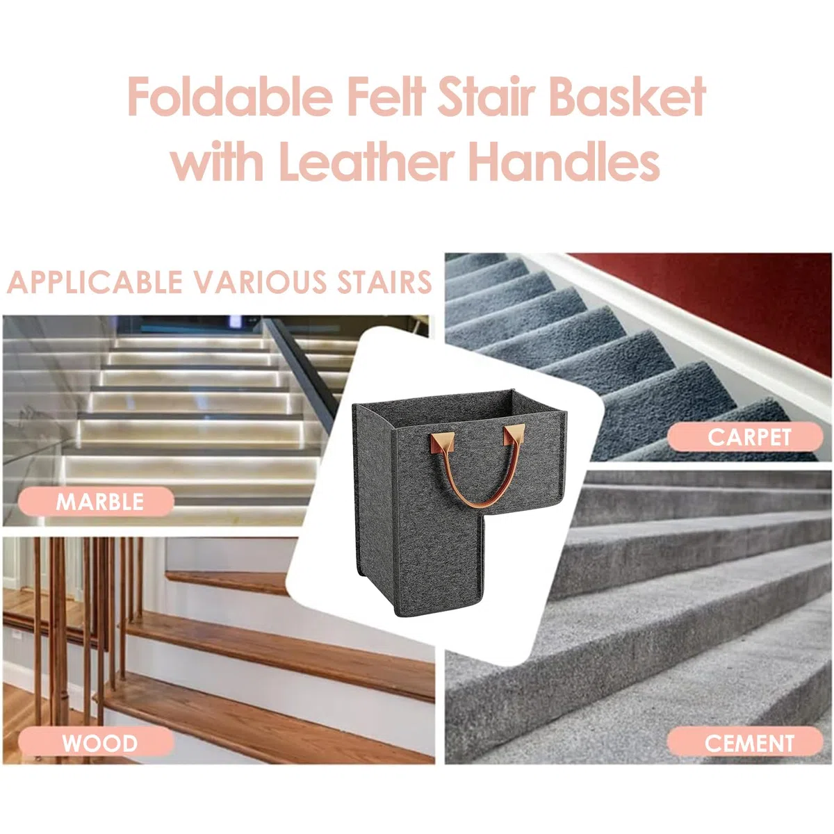 Cesto portaoggetti per scale, versatile, portatile, multifunzionale, , a forma di L, organizer per casa, comodo trasporto, spazi ristretti, per organizzare scarpe e lavanderia, facile da