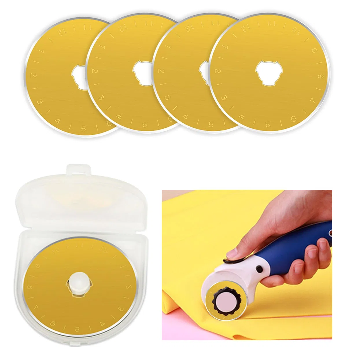 5 lame rotanti rivestite in titanio, lame di ricambio universali da 45 mm, per Olfa/Fiskars/TrueCut/DAFA, lame circolari di ricambio per tessuto, trapuntatura, cucito, scrapbooking
